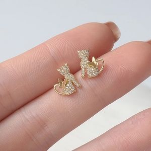 CZ Cat Stud Earrings